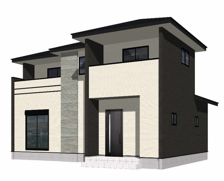【外観】
完成予想図、前面。現況と異なる場合は現況優先となります。
