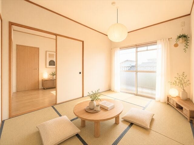 柔らかであたたかな感触の畳は
ほどよく湿気を吸ってくれるので、直接肌に触れても快適です。
お昼寝の場所にも最適です。