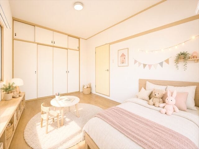 壁が白いのでプロジェクターを設置して映画やYouTubeなど楽しめます♪
部屋がおしゃれなシアタールームのように変身◎