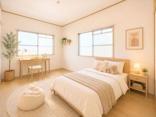 北向き部屋は柔らかな光が長時間続くので、
勉強やデスクワークなど落ち着いて作業したいという方には
向いているといえます。