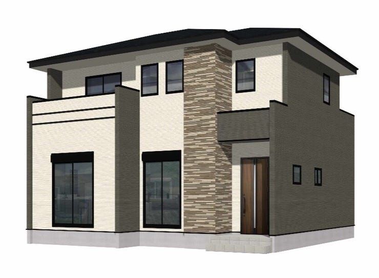 【外観】
完成予想図、前面。現況と異なる場合は現況優先となります。