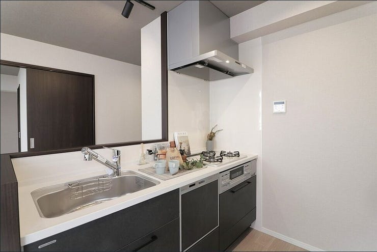 食洗器・グリル・三口コンロ付きのシステムキッチン