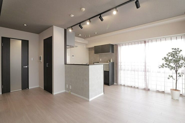 南東向きのバルコニーがある11.7帖のLDKです。