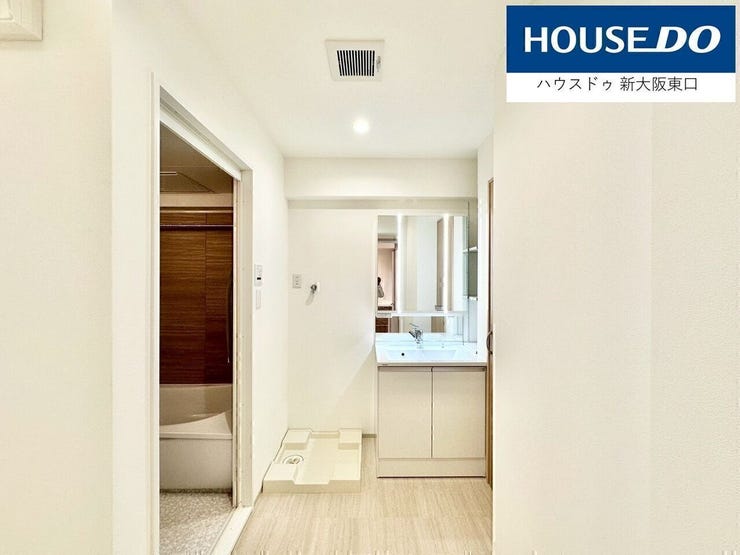 洗面スペースもゆったりしています。