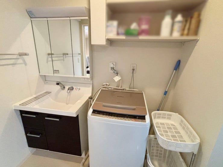 室内(2025年12月)撮影
◎現地案内予約受付中!◎
三面鏡のシャンプードレッサーは、鏡扉の裏収納となっております。