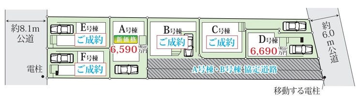市川市伊勢宿 新築戸建の区画図です