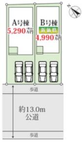 市川市南大野1丁目 新築戸建の区画図です