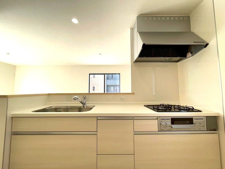 システムキッチンは調理に必要な道具を最小限の動きで取り出せるよう、使い勝手も工夫されており、収納力と収納のしやすさを同時に備えています!