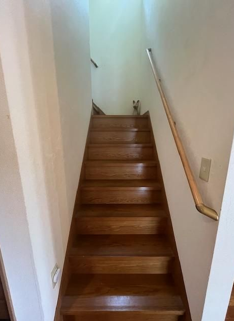 手すり付きの階段