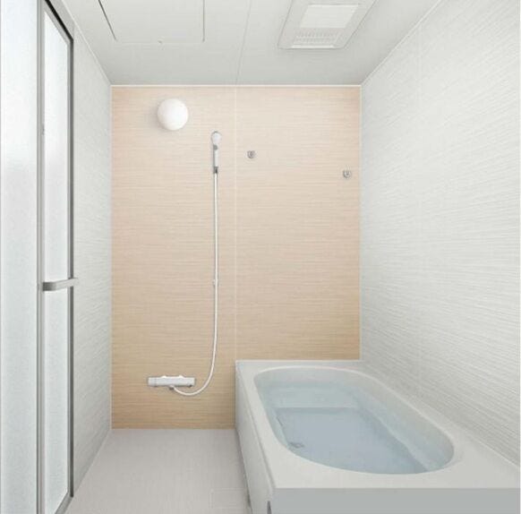 ハウステック製バスルーム
ゆとりの1坪サイズ、高断熱浴槽、換気暖房乾燥機つき。