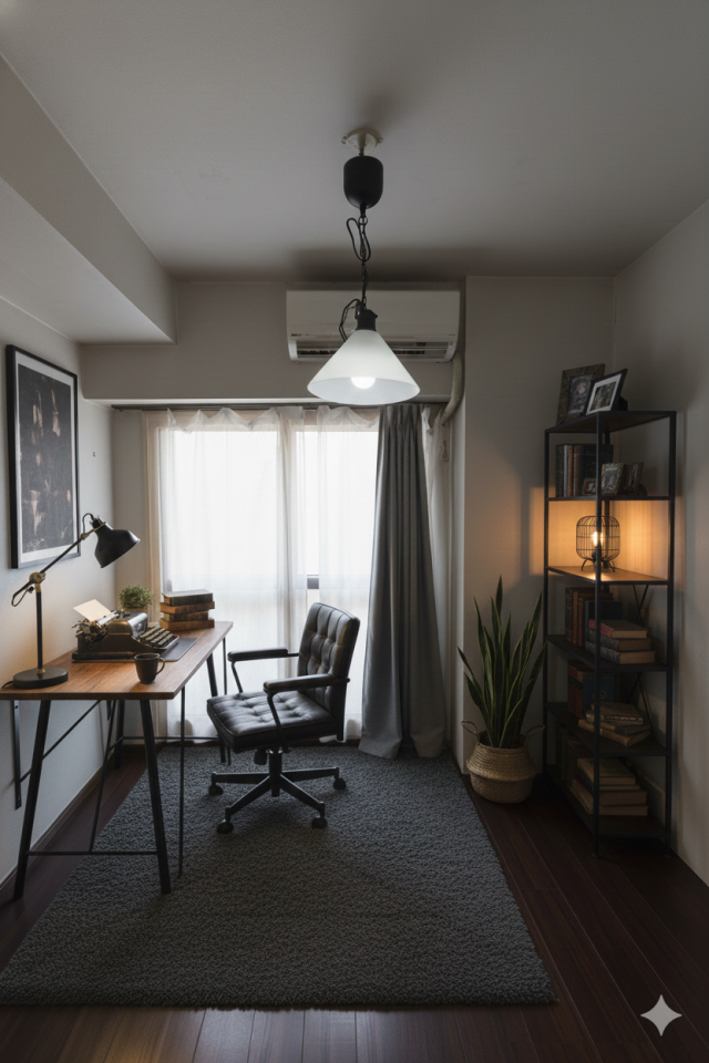 *北側*
(家具はCG加工のため実際の物とは異なります)
フローリングで書斎やワーキングスペースとしても利用できる洋室!収納スペースも嬉しいですね。