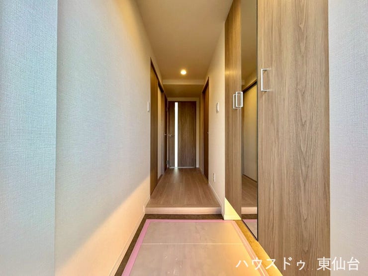 凹凸のない、圧迫感がない、生活スペースが見えない、3ない玄関♪住むのはありですね♪