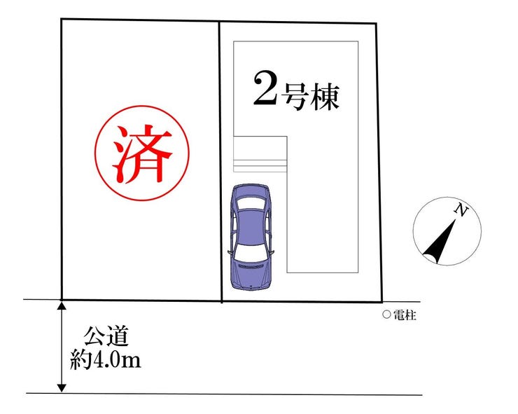 【外観】
◎区画図:2号棟
建物完成!ご見学可能です!