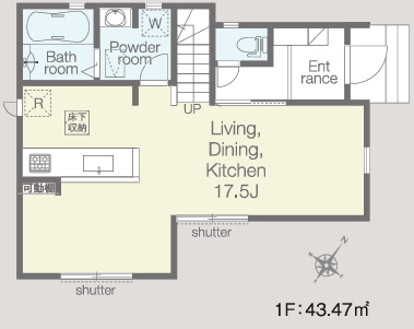 17.5Jの広々LDK
家族が自然と集まる開放的な空間で、リビング・ダイニングをゆったり配置可能。
料理中もリビングを見渡せ、収納量も調整できる使い勝手の良いキッチン。