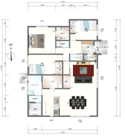 【間取り図】
コンパクトな平屋３LDKのプランです。
◆上記価格はあくまでも参考価格です。
◆オプション費用・諸経費等の詳細についてはお問い合わせください。