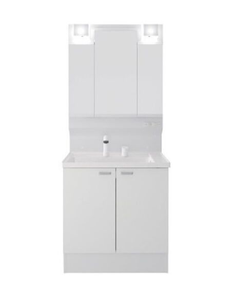 【同仕様写真】洗面化粧台は新品交換を行います。シャワーホース付きの蛇口がついていますので、朝の準備もはかどりますね。