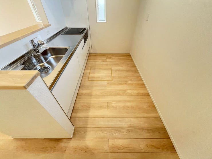 キッチンのは冷蔵庫を置くスペースあります!