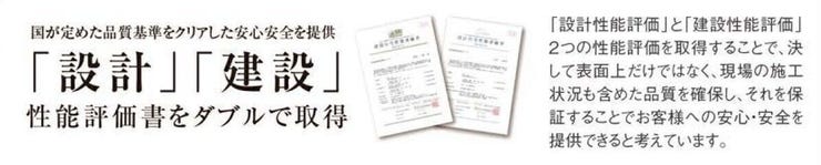 【point6】~国が定めた品質基準をクリアした安心安全を提供~「設計」「建設」性能評価書をダブルで取得