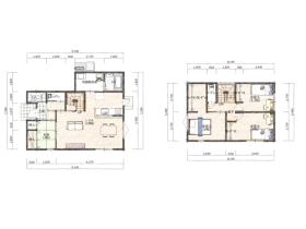 2階建の間取り図です。あくまで参考例ですので、お好きなお家の間取りを作ってみませんか♪