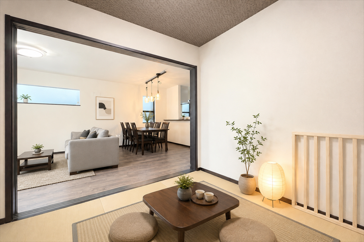 リビングとつながるお部屋は、
お客さまが遊びに来た時にも使えますし、
ちょっと疲れた時にお昼寝できるのもうれしいですね。