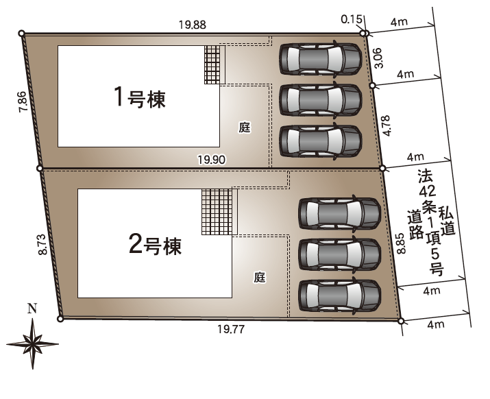 ■□■全体区画図■□■
敷地面積:173.19㎡
延床面積:98.82㎡