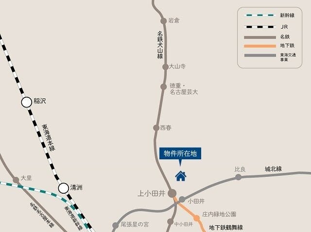 名古屋市鶴舞線「上小田井」まで
徒歩13分