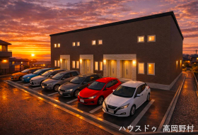 土地＋アパートのセットプラン例です。前面土地でアパート経営にも向いております。