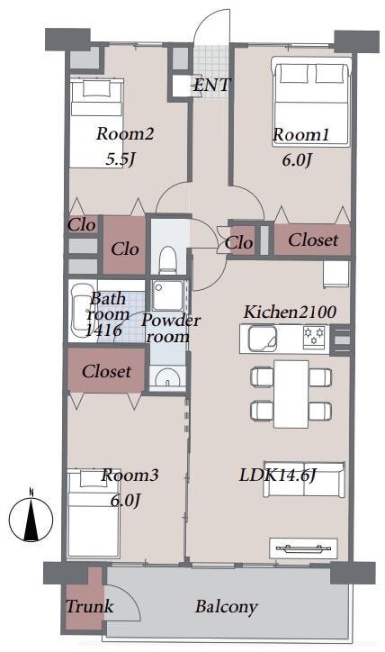 【間取り】
暮らしやすさにこだわった設備と仕様が◎