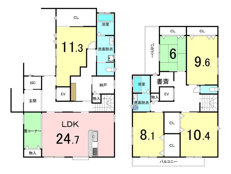 【間取り】
日吉台2丁目 6LDK+S 二世帯向け住宅