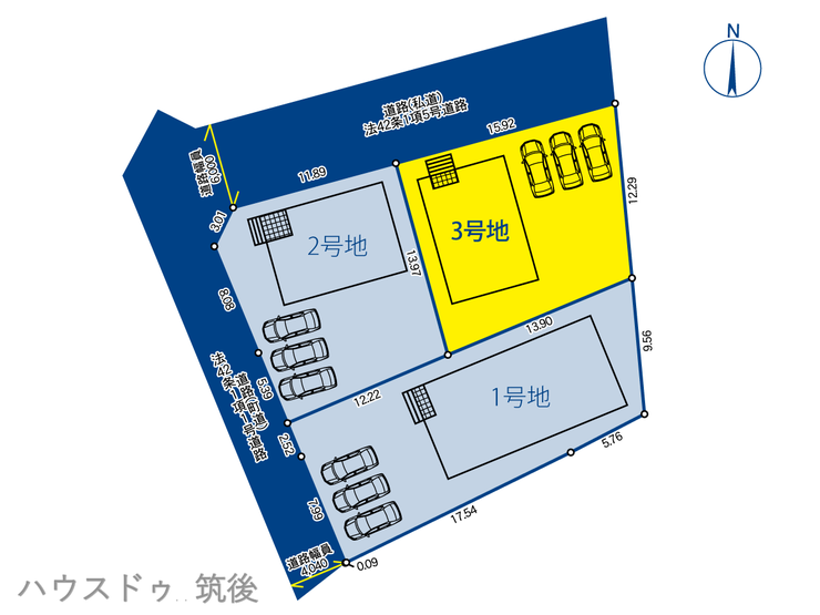 分譲地全体の区画配置図