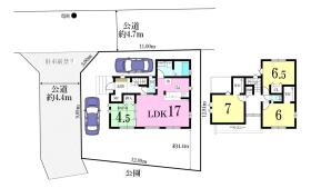 ◎区画図（参考プラン）
土地　2090万円
建物　1800万円
総額　3890万円