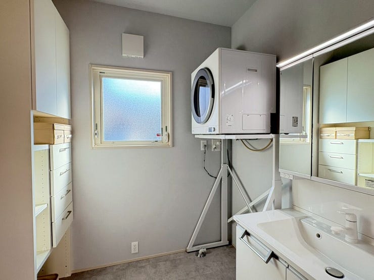 洗濯してすぐに乾かせる、無駄のない家事動線が自慢です!