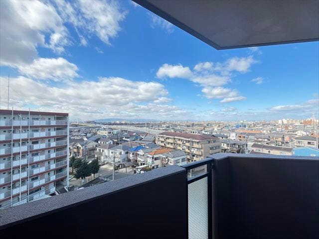 洋室のベランダからの眺望になります。