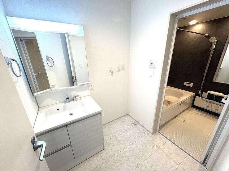 シャワー付き洗面化粧台♪
朝の身支度も楽々♪