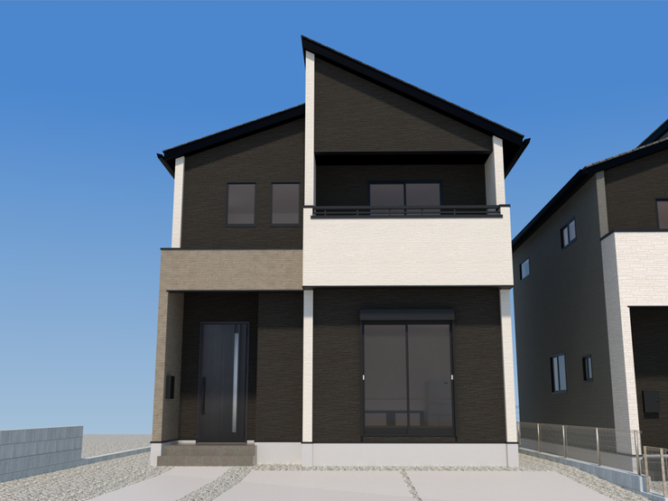 【糟屋郡志免町桜丘 新築戸建】■駐車スペースは3台分。お車の出し入れしやす並列駐車。