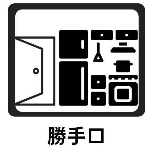 キッチン横に勝手口完備!ゴミ出しがスムーズに出来て衛生的です!