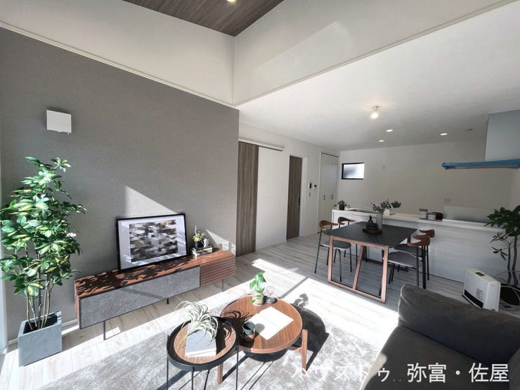 勾配天井を採用した解放感溢れるリビング♪