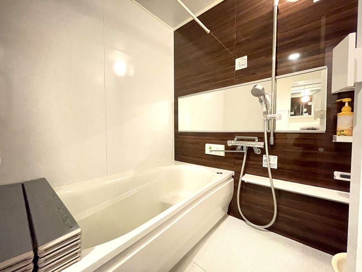 ◇足をのばして1日の疲れをリフレッシュできる浴室