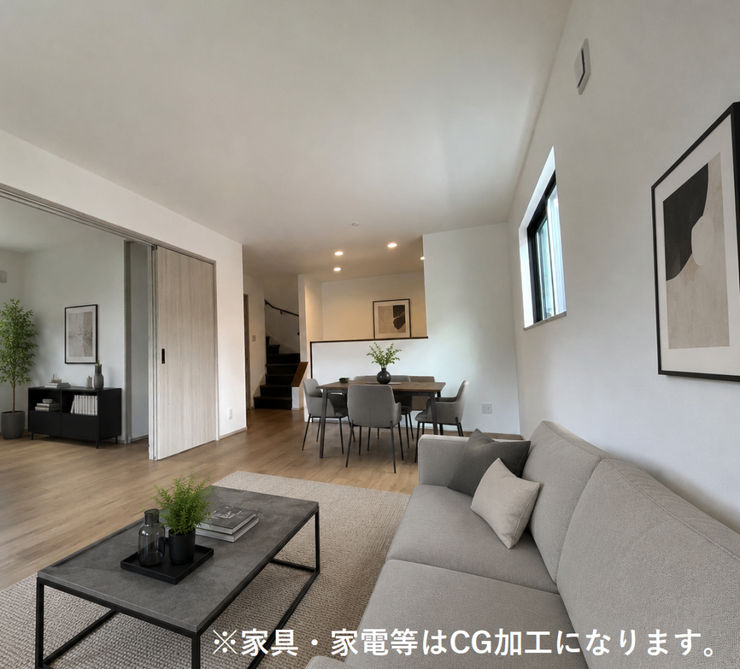家具やインテリア次第で、お好みの空間づくりをお楽しみいただけます。 自分らしい暮らしを実現できる住まいです。※家具・家電等はCG加工になります。