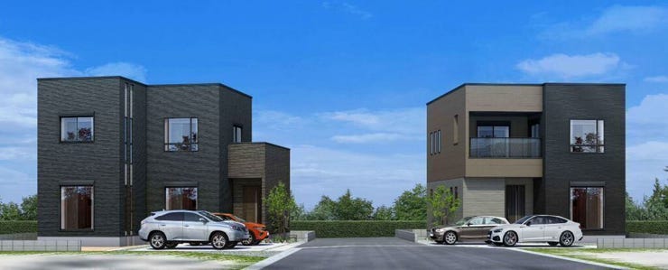 【外観】
完成イメージです♪
2026年4月完成予定
◎土地57坪
◎小学校徒歩約6分!
◎オール電化♪