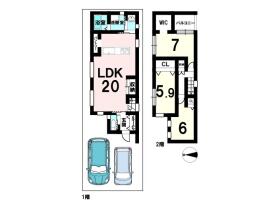 【間取り図】
建物プラン例（C号地）