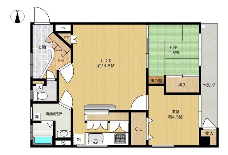 【間取り】
2LDK 収納もたくさんあります。