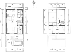 【間取り図】
建物価格1710万円　3LDK 駐車１台
建物面積80.46㎡(24.33坪）
土地＋建物価格2990万円