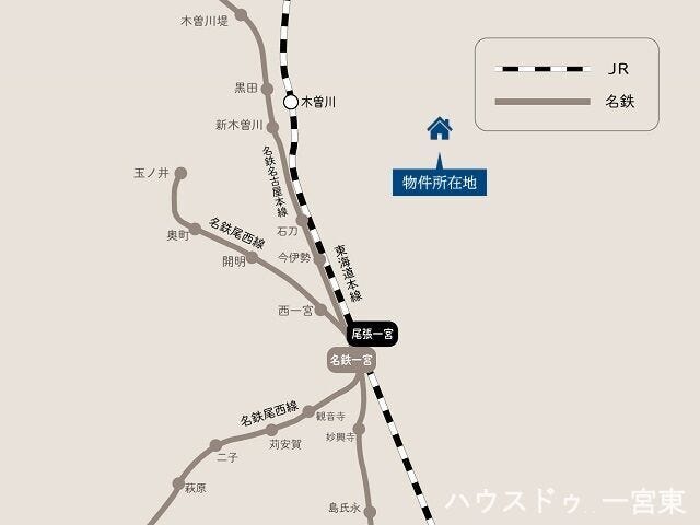 JR「木曽川」駅 徒歩35分
名鉄「新木曽川」駅 徒歩35分