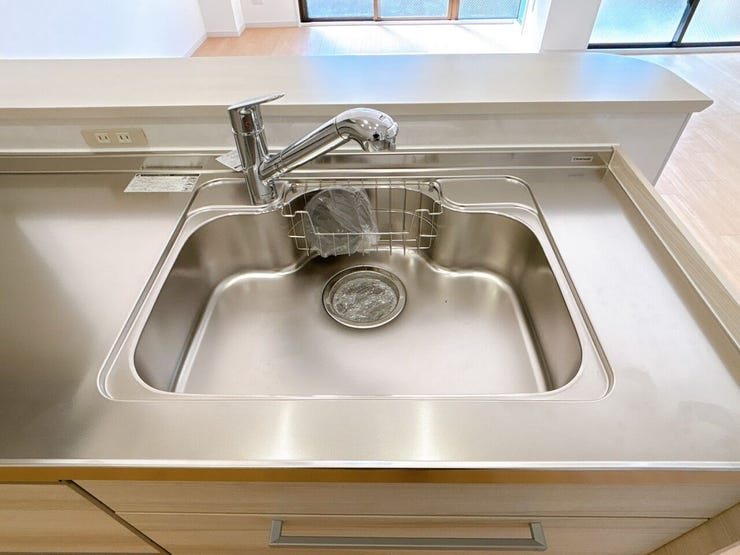 掃除しやすいステンレスシンク♪