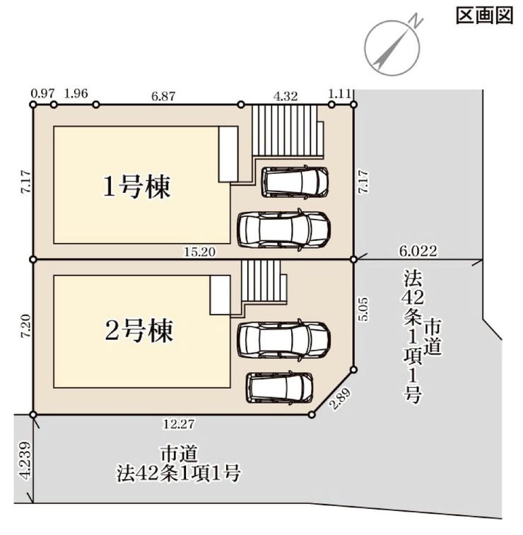 1号棟です!
駐車2台可能(車種によります)