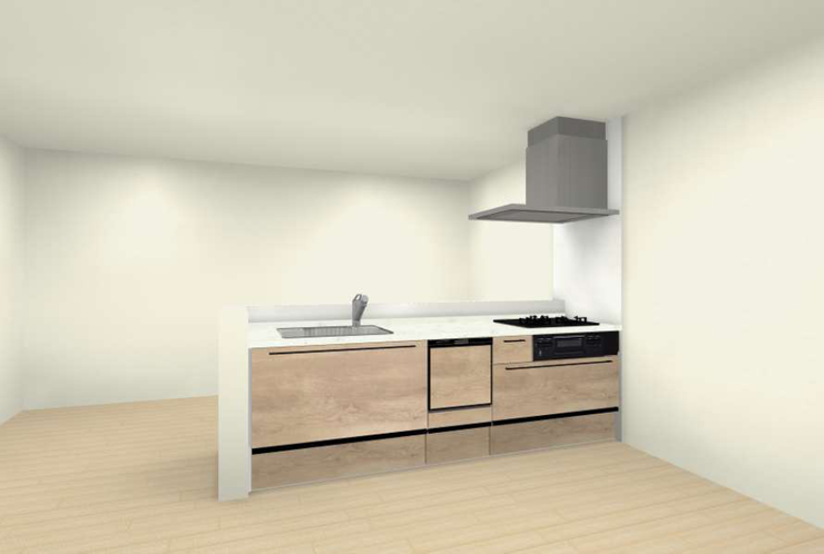 設備される予定の同型キッチン