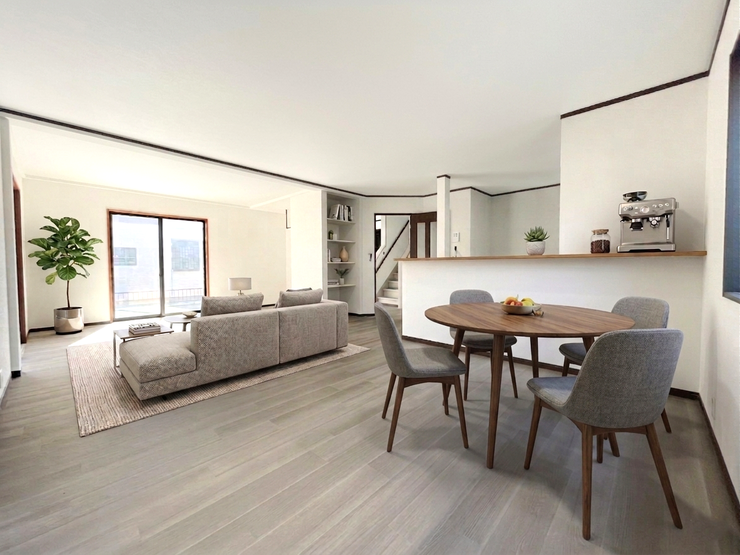 【リビング】
22帖で開放感のある広々リビングです。
※家具をイメージ配置しております。