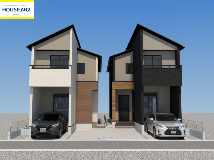 【外観】
完成イメージです。
2026年4月完成予定♪
左側1号棟です。