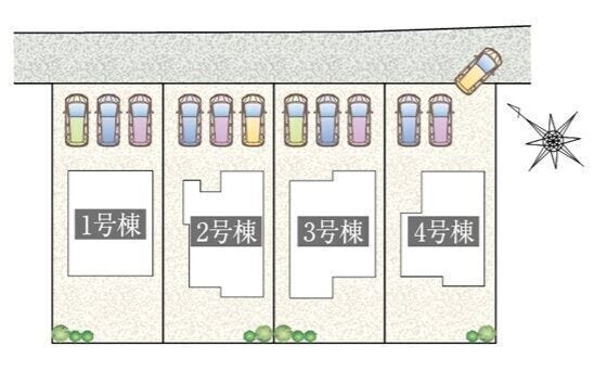 【3号棟】車3台分の駐車スペースを確保する予定です(^^)/